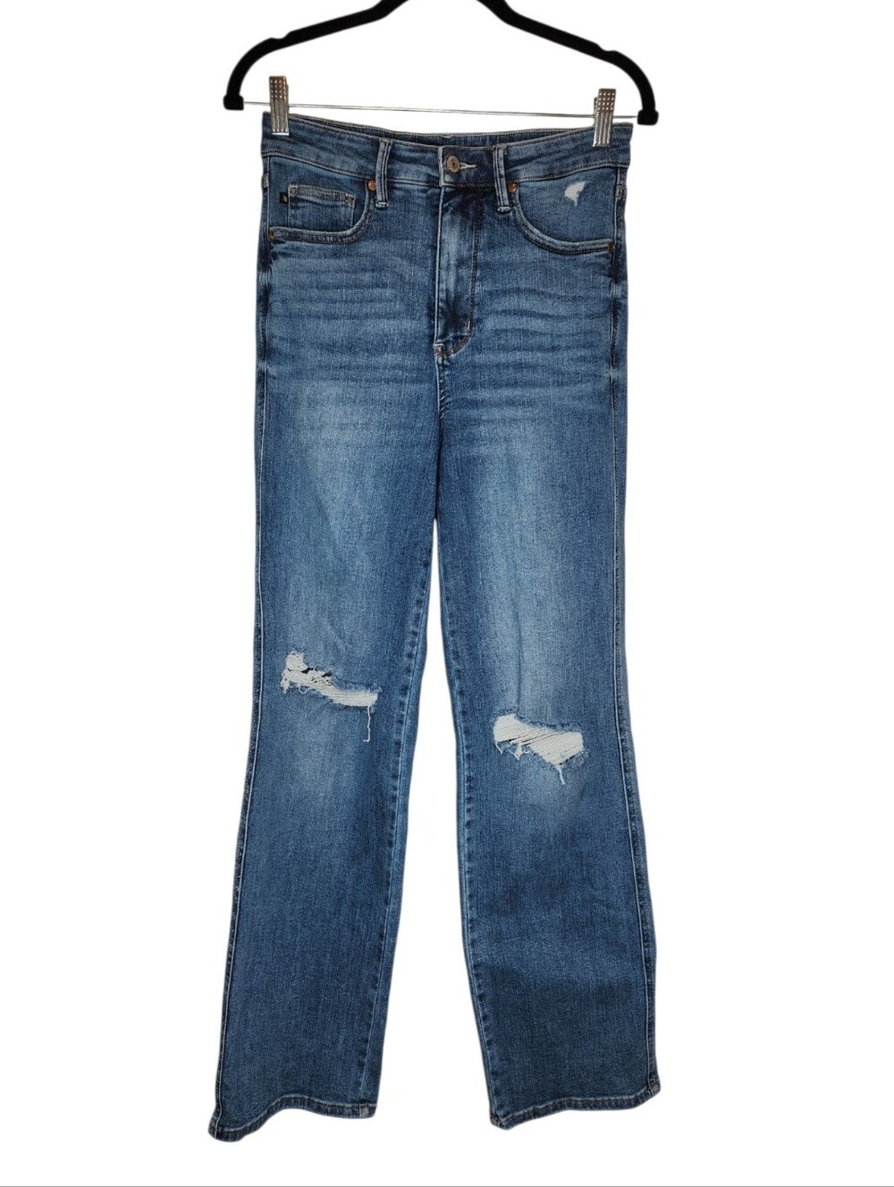Judy Blue Straight Distressed High Rise Blue Jeans Size 7/28